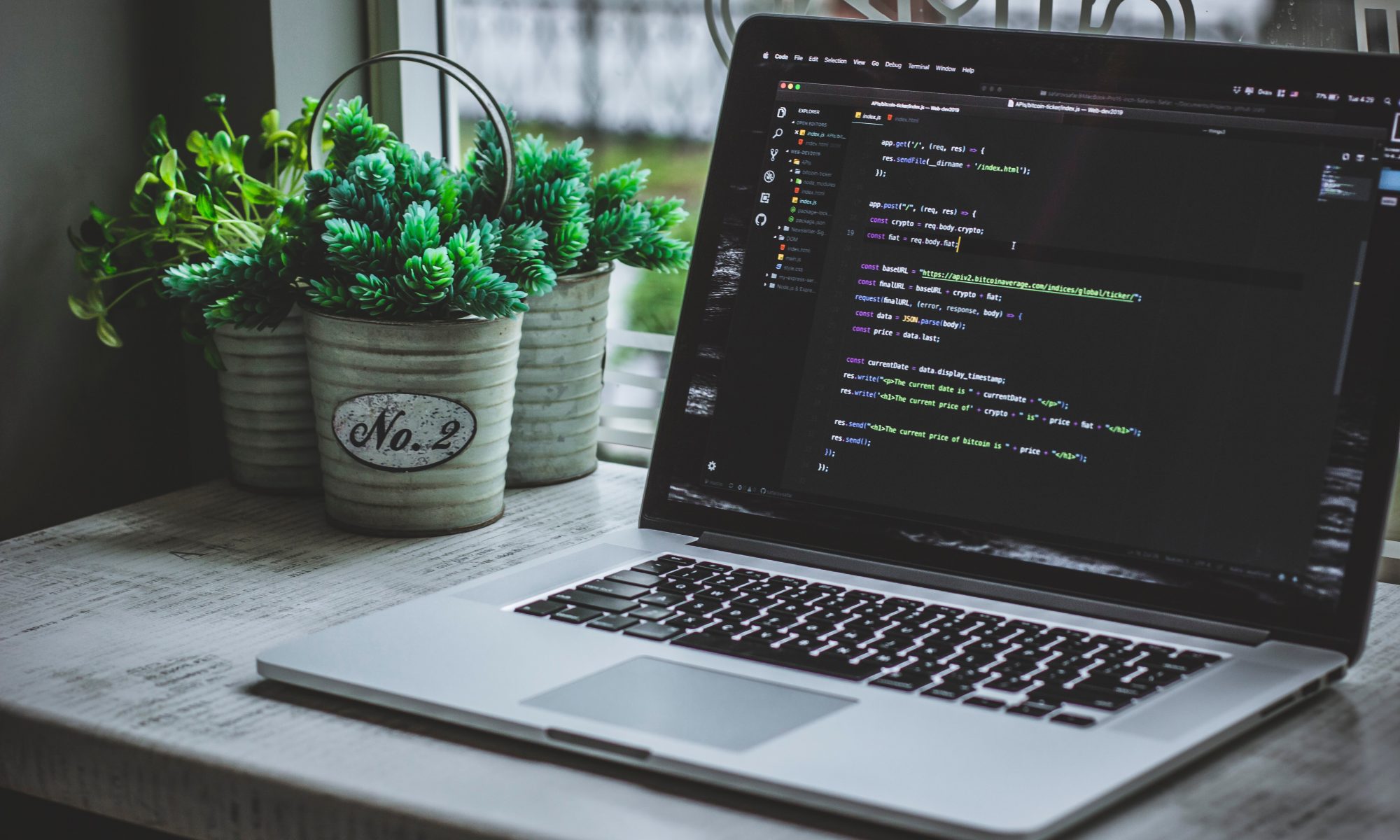 Laptop with code